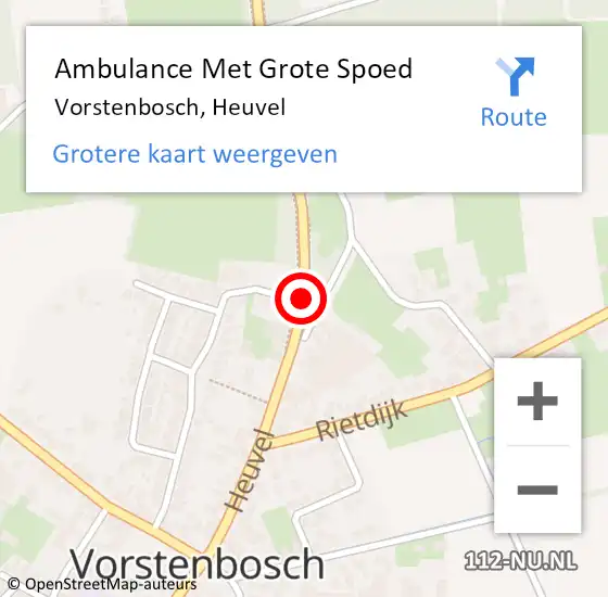 Locatie op kaart van de 112 melding: Ambulance Met Grote Spoed Naar Vorstenbosch, Heuvel op 17 november 2018 14:25