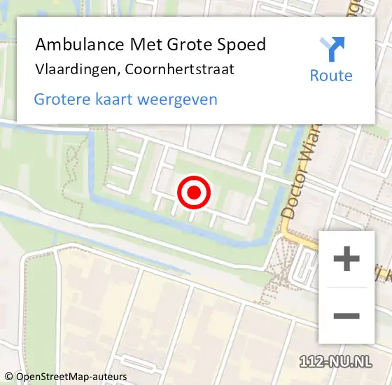 Locatie op kaart van de 112 melding: Ambulance Met Grote Spoed Naar Vlaardingen, Coornhertstraat op 17 november 2018 15:43