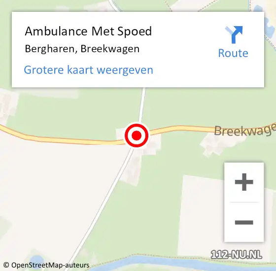 Locatie op kaart van de 112 melding: Ambulance Met Spoed Naar Bergharen, Breekwagen op 17 november 2018 17:11