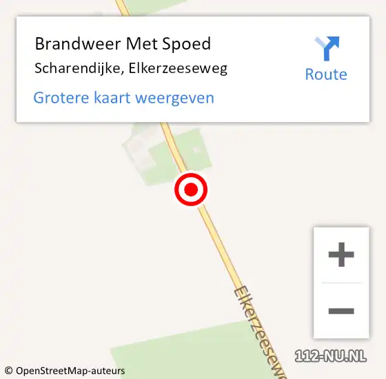 Locatie op kaart van de 112 melding: Brandweer Met Spoed Naar Scharendijke, Elkerzeeseweg op 17 november 2018 21:31