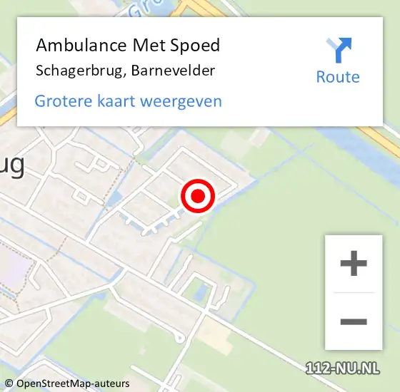 Locatie op kaart van de 112 melding: Ambulance Met Spoed Naar Schagerbrug, Barnevelder op 17 november 2018 21:38