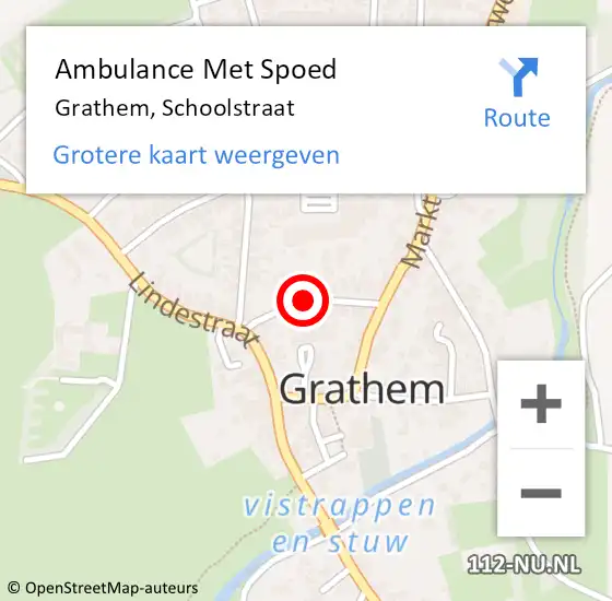 Locatie op kaart van de 112 melding: Ambulance Met Spoed Naar Grathem, Schoolstraat op 17 november 2018 22:07