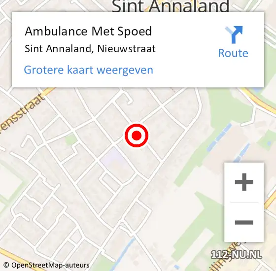 Locatie op kaart van de 112 melding: Ambulance Met Spoed Naar Sint Annaland, Nieuwstraat op 17 november 2018 22:21