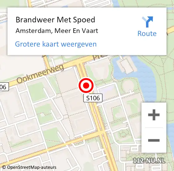 Locatie op kaart van de 112 melding: Brandweer Met Spoed Naar Amsterdam, Meer En Vaart op 17 november 2018 23:05