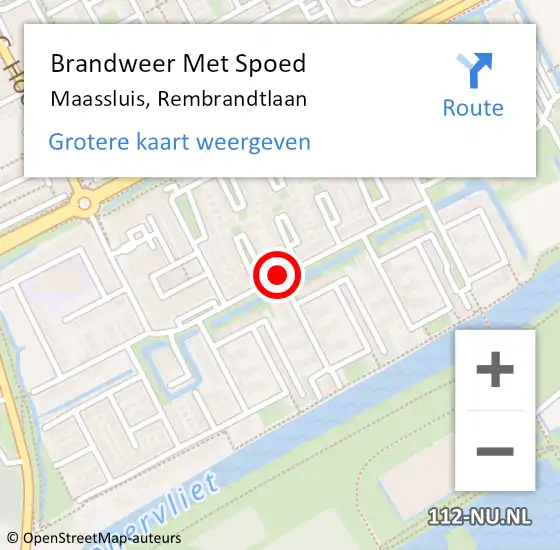 Locatie op kaart van de 112 melding: Brandweer Met Spoed Naar Maassluis, Rembrandtlaan op 17 november 2018 23:11