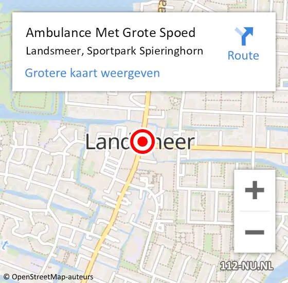 Locatie op kaart van de 112 melding: Ambulance Met Grote Spoed Naar Landsmeer, A10 Li op 18 november 2018 00:10