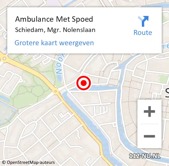 Locatie op kaart van de 112 melding: Ambulance Met Spoed Naar Schiedam, Nieuwe Damlaan op 18 november 2018 00:26