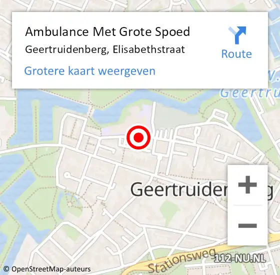 Locatie op kaart van de 112 melding: Ambulance Met Grote Spoed Naar Geertruidenberg, Elisabethstraat op 14 maart 2014 22:45