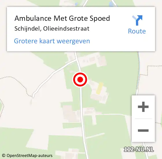 Locatie op kaart van de 112 melding: Ambulance Met Grote Spoed Naar Schijndel, Olieeindsestraat op 18 november 2018 03:20