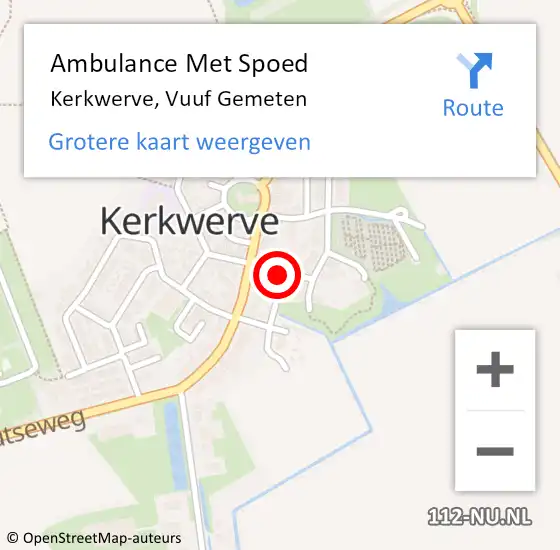 Locatie op kaart van de 112 melding: Ambulance Met Spoed Naar Kerkwerve, Vuuf Gemeten op 18 november 2018 03:39