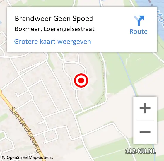 Locatie op kaart van de 112 melding: Brandweer Geen Spoed Naar Boxmeer, Loerangelsestraat op 18 november 2018 16:58