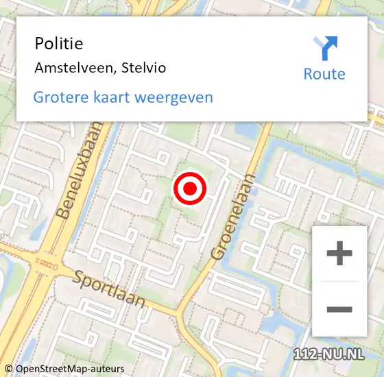 Locatie op kaart van de 112 melding: Politie Amstelveen, Stelvio op 15 maart 2014 00:06