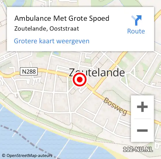 Locatie op kaart van de 112 melding: Ambulance Met Grote Spoed Naar Zoutelande, Ooststraat op 15 maart 2014 00:19