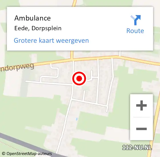 Locatie op kaart van de 112 melding: Ambulance Eede, Dorpsplein op 15 maart 2014 00:24