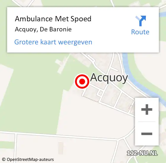 Locatie op kaart van de 112 melding: Ambulance Met Spoed Naar Acquoy, De Baronie op 15 maart 2014 00:35