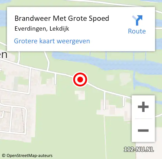 Locatie op kaart van de 112 melding: Brandweer Met Grote Spoed Naar Everdingen, Lekdijk op 18 november 2018 21:28