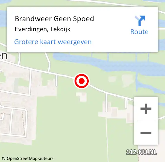 Locatie op kaart van de 112 melding: Brandweer Geen Spoed Naar Everdingen, Lekdijk op 18 november 2018 21:31