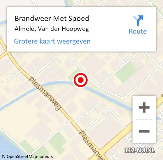 Locatie op kaart van de 112 melding: Brandweer Met Spoed Naar Almelo, Van der Hoopweg op 15 maart 2014 00:39