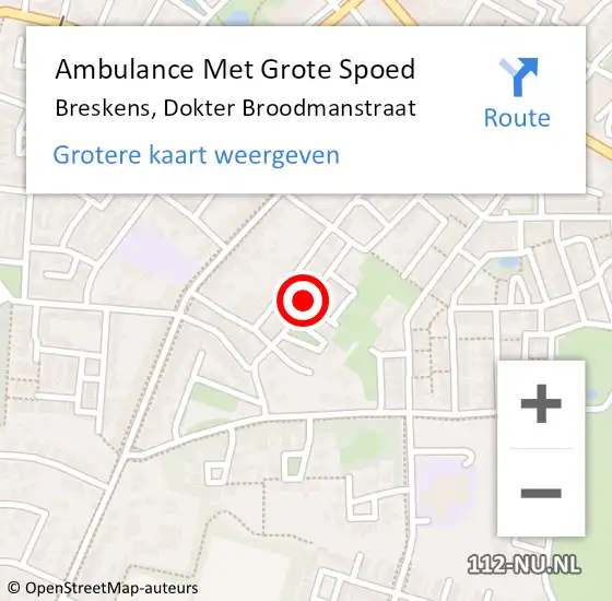 Locatie op kaart van de 112 melding: Ambulance Met Grote Spoed Naar Breskens, Dokter Broodmanstraat op 18 november 2018 22:15