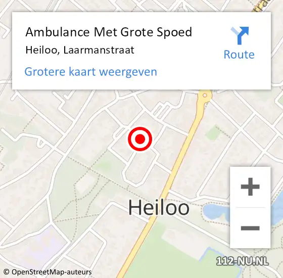 Locatie op kaart van de 112 melding: Ambulance Met Grote Spoed Naar Heiloo, Laarmanstraat op 18 november 2018 23:34