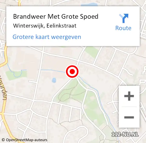 Locatie op kaart van de 112 melding: Brandweer Met Grote Spoed Naar Winterswijk, Eelinkstraat op 15 maart 2014 01:01