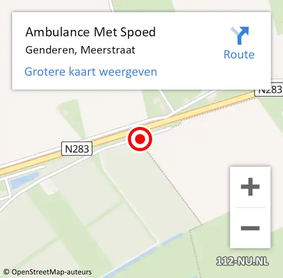 Locatie op kaart van de 112 melding: Ambulance Met Spoed Naar Genderen, Meerstraat op 19 november 2018 06:05