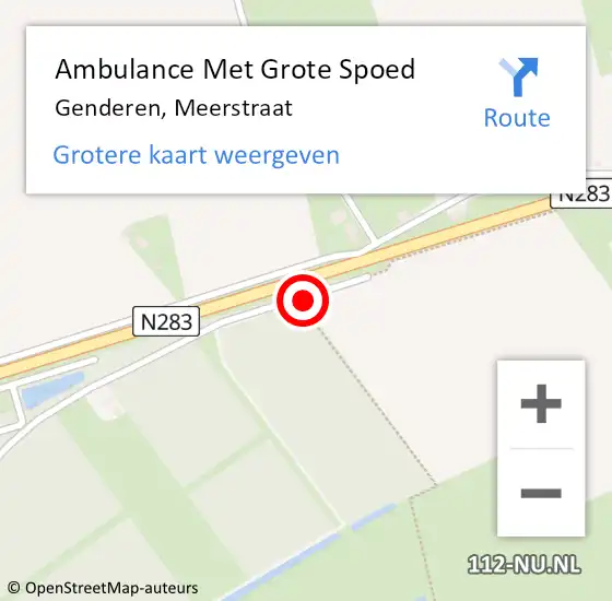 Locatie op kaart van de 112 melding: Ambulance Met Grote Spoed Naar Genderen, Meerstraat op 19 november 2018 06:10