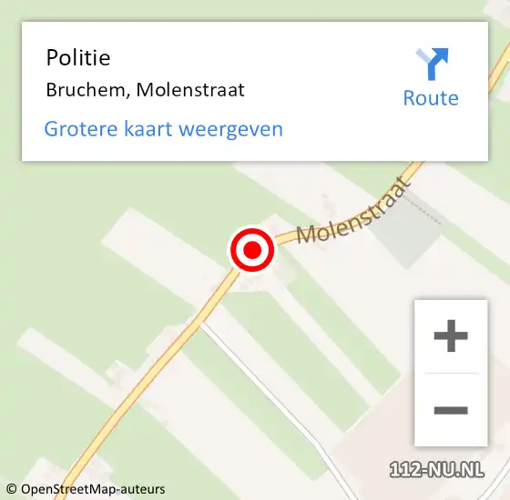 Locatie op kaart van de 112 melding: Politie Bruchem, Molenstraat op 19 november 2018 07:06