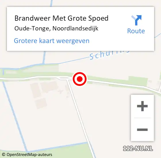 Locatie op kaart van de 112 melding: Brandweer Met Grote Spoed Naar Oude-Tonge, Noordlandsedijk op 19 november 2018 07:07