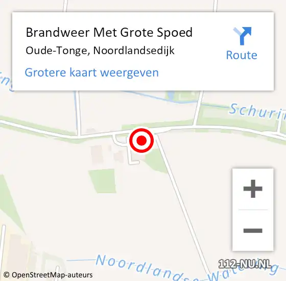 Locatie op kaart van de 112 melding: Brandweer Met Grote Spoed Naar Oude-Tonge, Noordlandsedijk op 19 november 2018 07:16