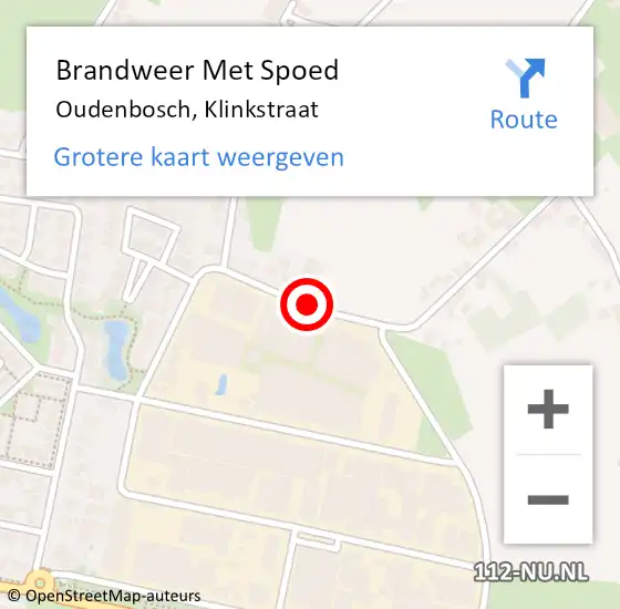 Locatie op kaart van de 112 melding: Brandweer Met Spoed Naar Oudenbosch, Klinkstraat op 19 november 2018 08:15