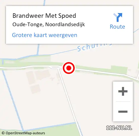 Locatie op kaart van de 112 melding: Brandweer Met Spoed Naar Oude-Tonge, Noordlandsedijk op 19 november 2018 08:27