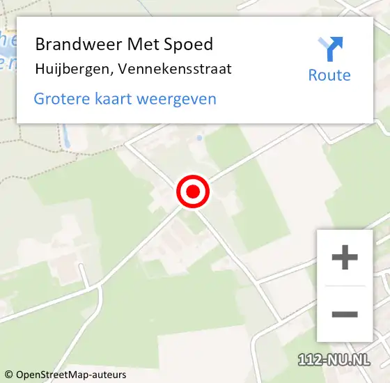 Locatie op kaart van de 112 melding: Brandweer Met Spoed Naar Huijbergen, Vennekensstraat op 19 november 2018 08:29