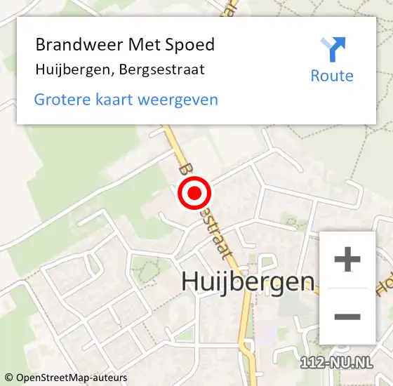 Locatie op kaart van de 112 melding: Brandweer Met Spoed Naar Huijbergen, Bergsestraat op 19 november 2018 08:30