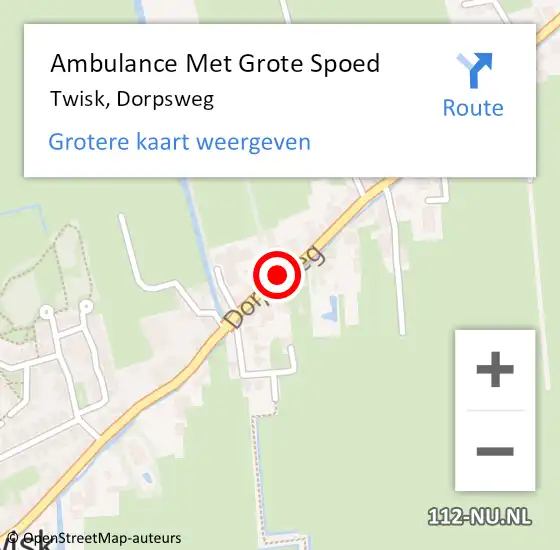 Locatie op kaart van de 112 melding: Ambulance Met Grote Spoed Naar Twisk, Dorpsweg op 19 november 2018 09:19