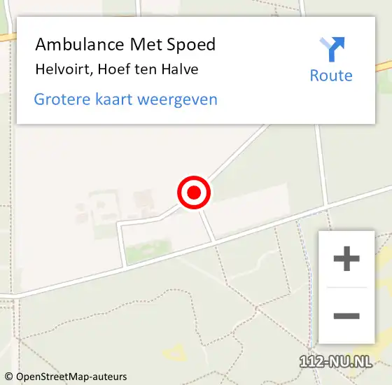 Locatie op kaart van de 112 melding: Ambulance Met Spoed Naar Helvoirt, Hoef ten Halve op 19 november 2018 12:09