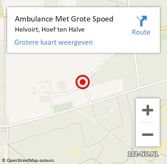 Locatie op kaart van de 112 melding: Ambulance Met Grote Spoed Naar Helvoirt, Hoef ten Halve op 19 november 2018 12:12