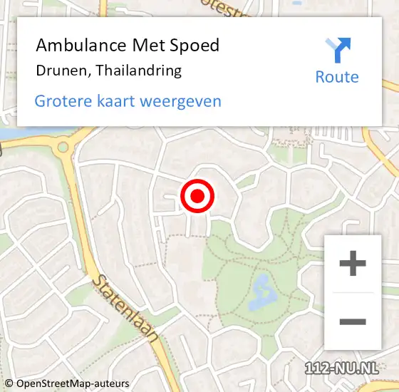 Locatie op kaart van de 112 melding: Ambulance Met Spoed Naar Drunen, Thailandring op 19 november 2018 13:04