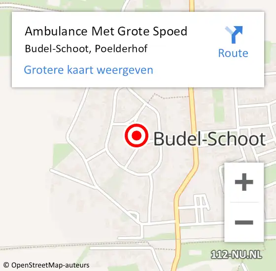 Locatie op kaart van de 112 melding: Ambulance Met Grote Spoed Naar Budel-Schoot, Poelderhof op 19 november 2018 13:21