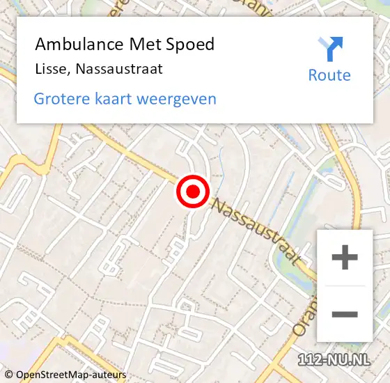 Locatie op kaart van de 112 melding: Ambulance Met Spoed Naar Lisse, Nassaustraat op 19 november 2018 13:36