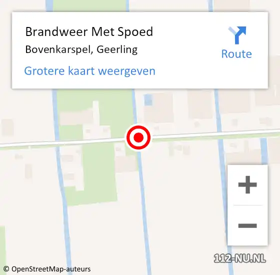 Locatie op kaart van de 112 melding: Brandweer Met Spoed Naar Bovenkarspel, Geerling op 19 november 2018 15:19