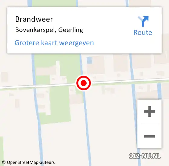 Locatie op kaart van de 112 melding: Brandweer Bovenkarspel, Geerling op 19 november 2018 15:24