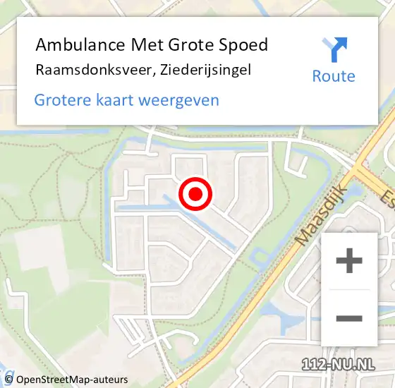 Locatie op kaart van de 112 melding: Ambulance Met Grote Spoed Naar Raamsdonksveer, Ziederijsingel op 19 november 2018 16:07