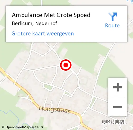 Locatie op kaart van de 112 melding: Ambulance Met Grote Spoed Naar Berlicum, Nederhof op 19 november 2018 16:08