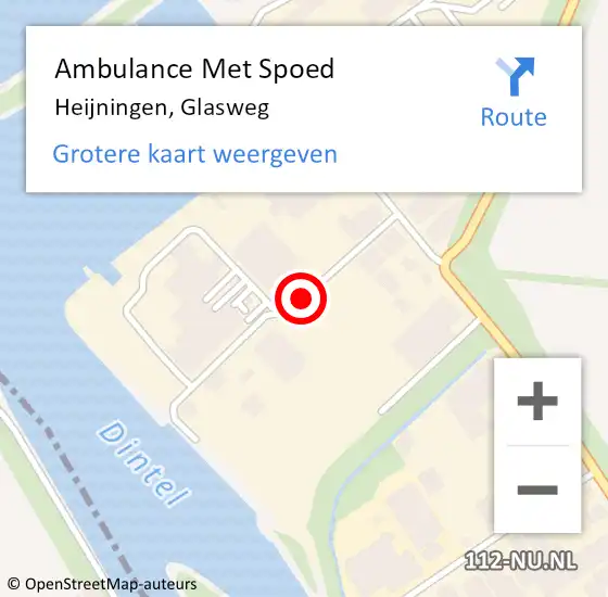 Locatie op kaart van de 112 melding: Ambulance Met Spoed Naar Heijningen, Glasweg op 19 november 2018 16:25