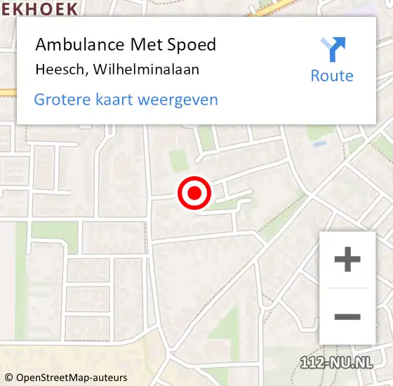 Locatie op kaart van de 112 melding: Ambulance Met Spoed Naar Heesch, Wilhelminalaan op 19 november 2018 18:31