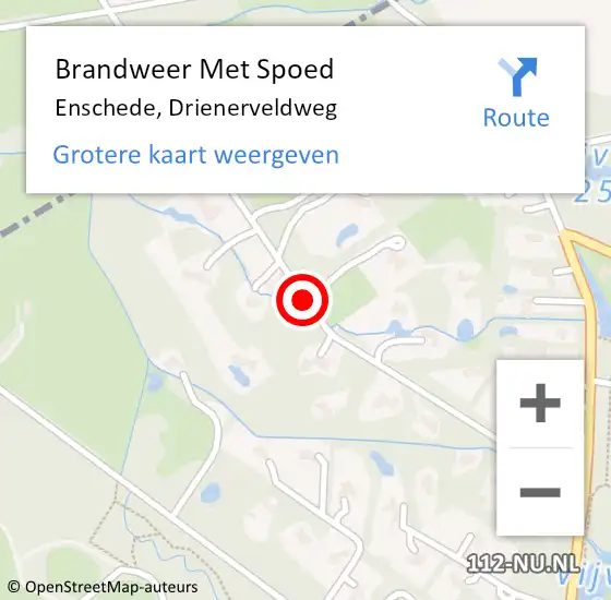 Locatie op kaart van de 112 melding: Brandweer Met Spoed Naar Enschede, Drienerveldweg op 19 november 2018 22:54