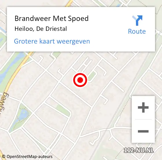 Locatie op kaart van de 112 melding: Brandweer Met Spoed Naar Heiloo, De Driestal op 15 maart 2014 07:00