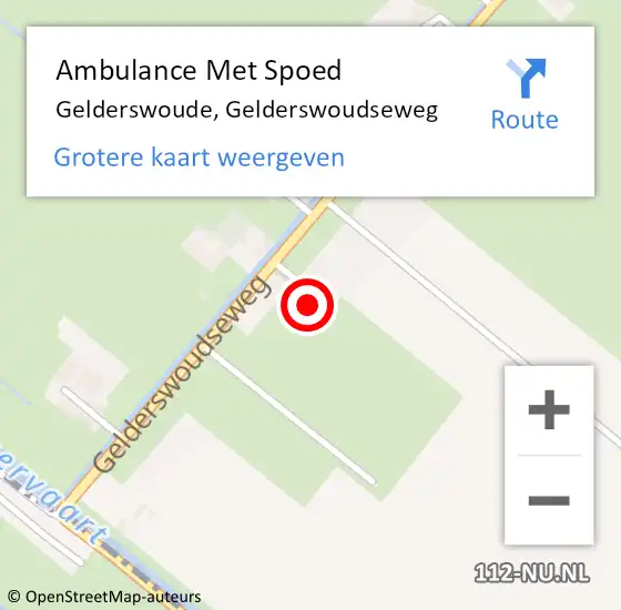 Locatie op kaart van de 112 melding: Ambulance Met Spoed Naar Gelderswoude, Gelderswoudseweg op 15 maart 2014 07:07