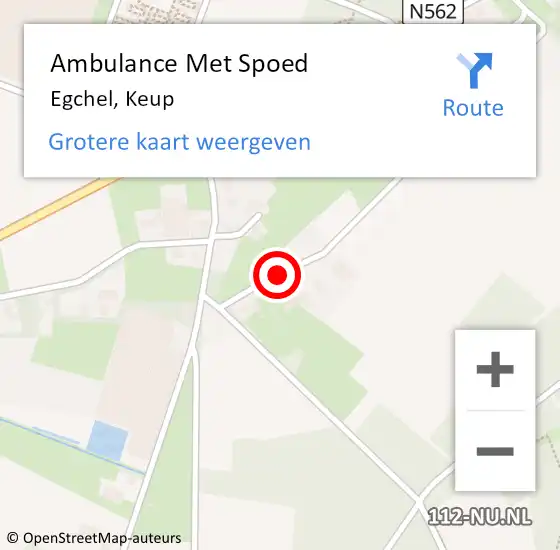 Locatie op kaart van de 112 melding: Ambulance Met Spoed Naar Egchel, Keup op 15 maart 2014 07:15